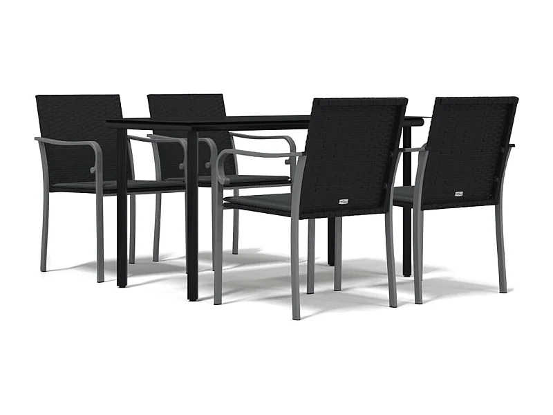 Leonie  5-delige Tuinset met kussens poly rattan en staal