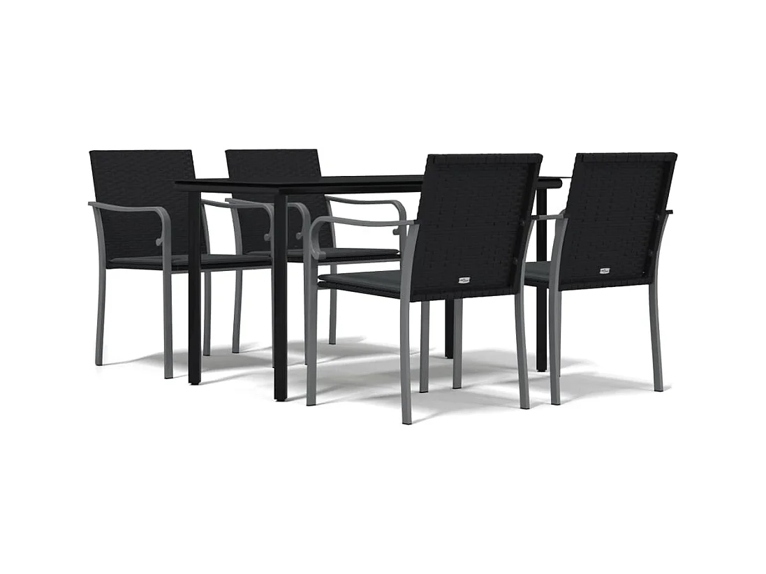 Leonie  5-delige Tuinset met kussens poly rattan en staal