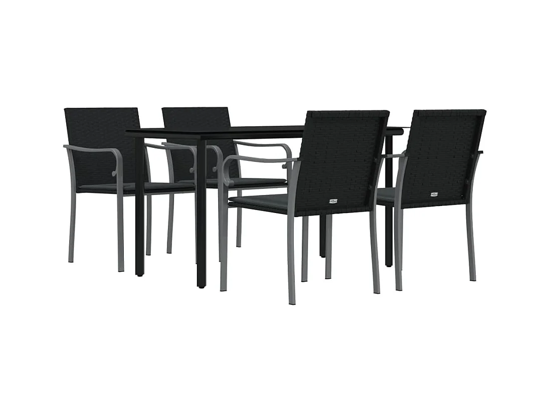 Leonie  5-delige Tuinset met kussens poly rattan en staal