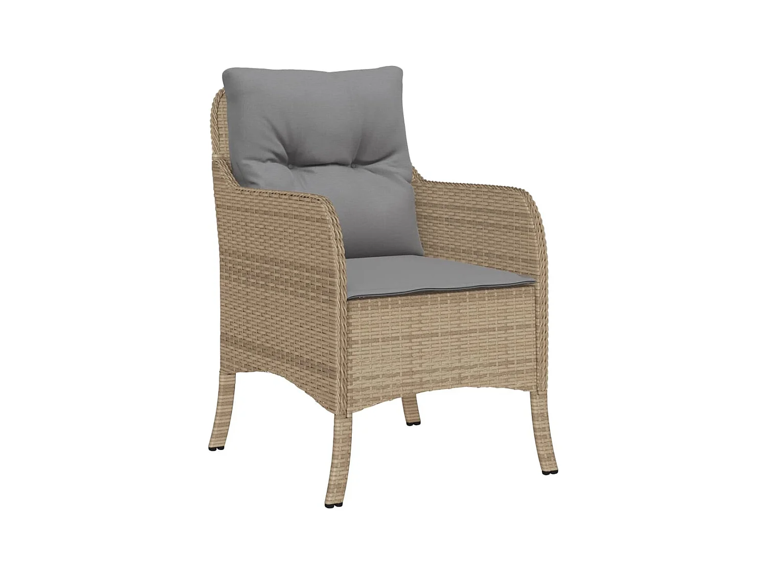 Denison  Ensemble à manger de jardin et coussins 3 pcs Beige poly rotin