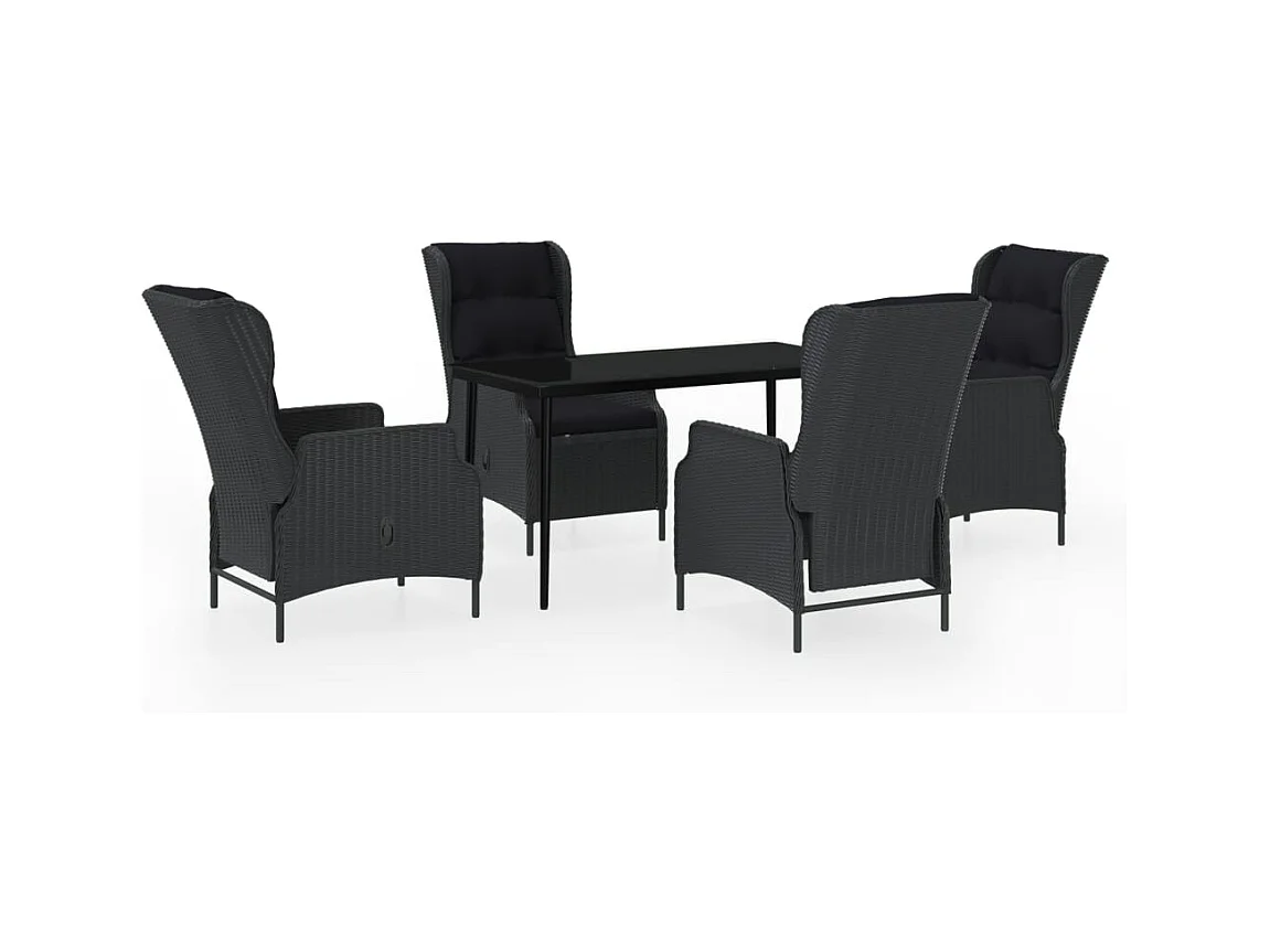 Mayra  Ensemble à manger de jardin 5 pcs Gris foncé