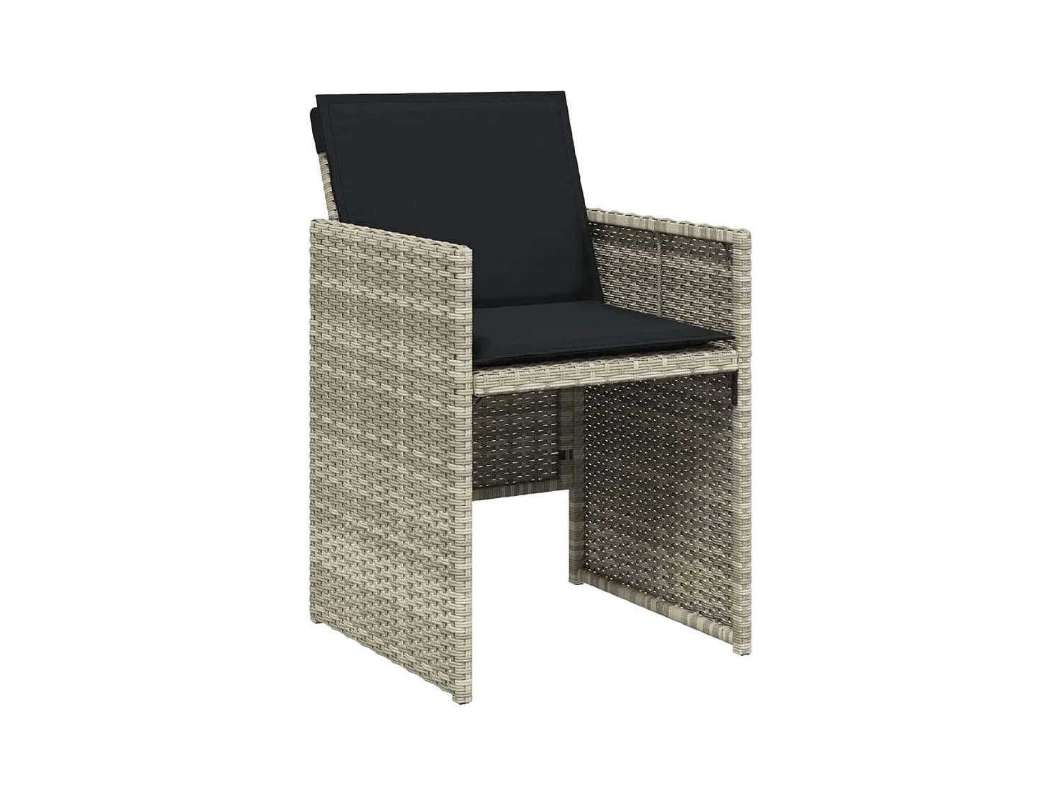 Jesse  Ensemble à manger de jardin et coussins 13 pcs gris clair rotin