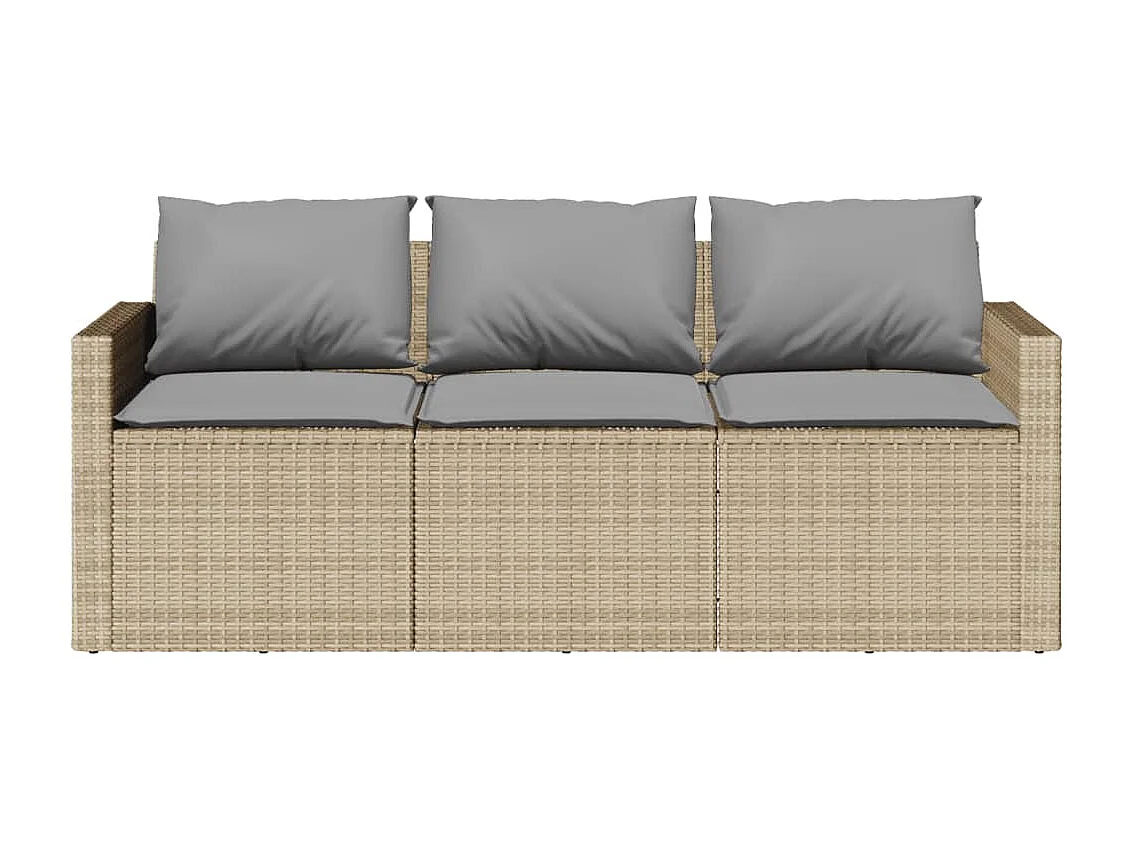 Jornar  2-delige Tuinset met kussens poly rattan beige