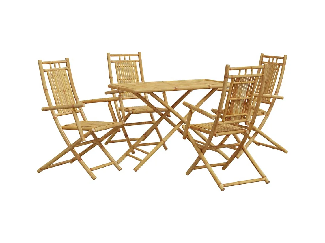 Mounir  Ensemble à manger de jardin 5 pcs bambou