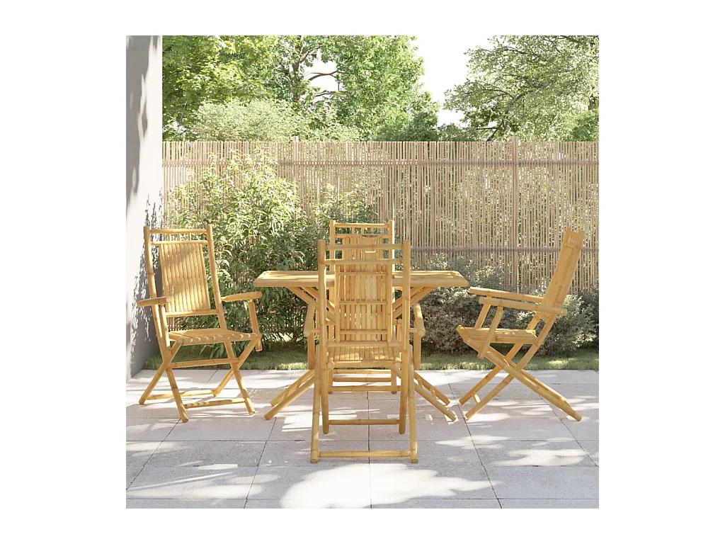 Mounir  Ensemble à manger de jardin 5 pcs bambou