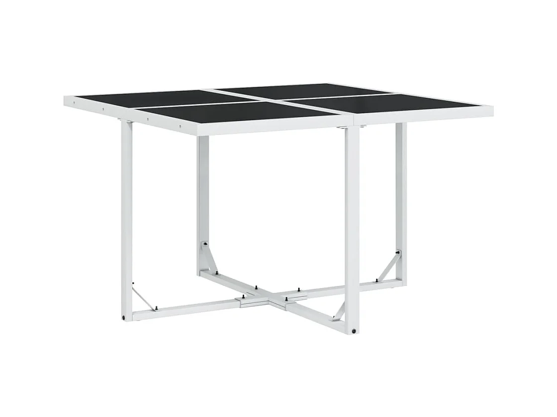 Vyra  Ensemble à manger de jardin avec coussins 9 pcs blanc textilène