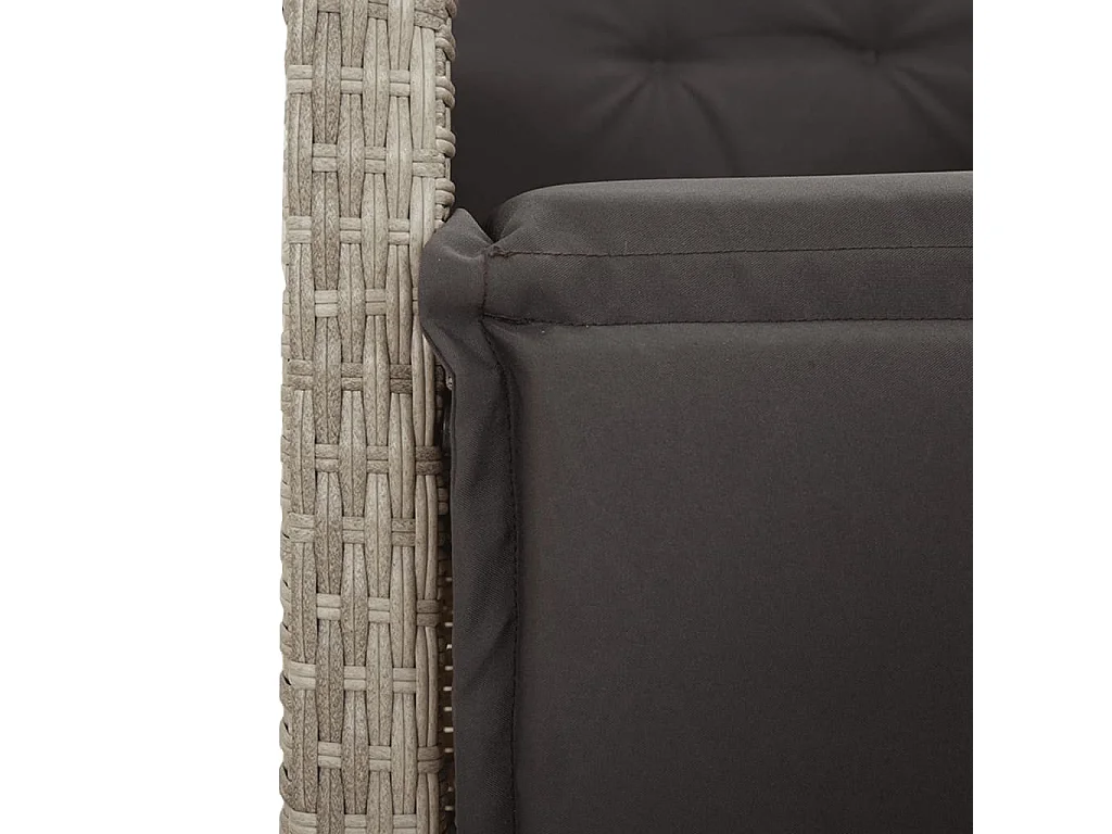 Bryndra  Ensemble à manger de jardin et coussins 9 pcs gris clair rotin