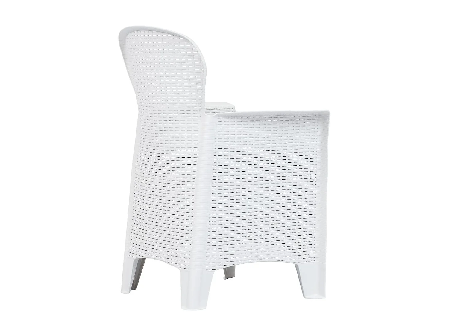 Prolenta Premium -  Ensemble à manger d'extérieur 5pcs Plastique Blanc Aspect rotin