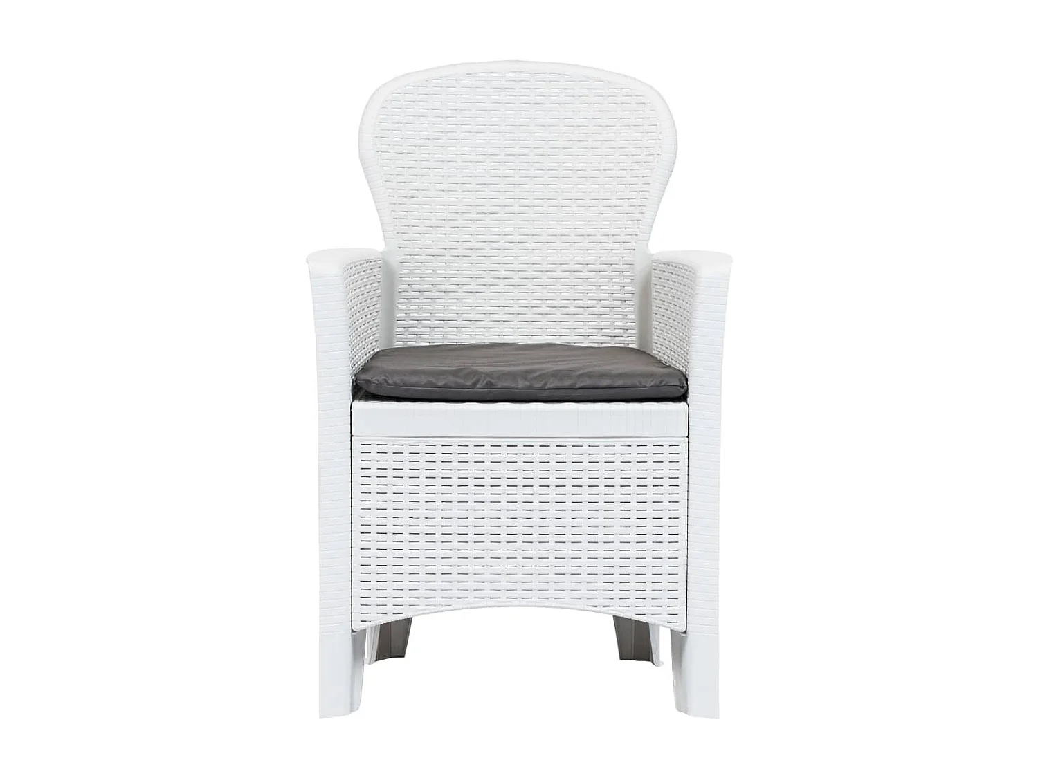 Prolenta Premium -  Ensemble à manger d'extérieur 5pcs Plastique Blanc Aspect rotin