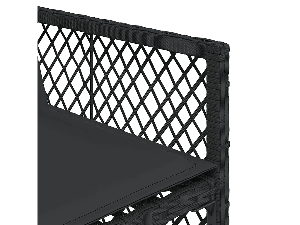 Connersville  5-delige Tuinset met kussens poly rattan zwart