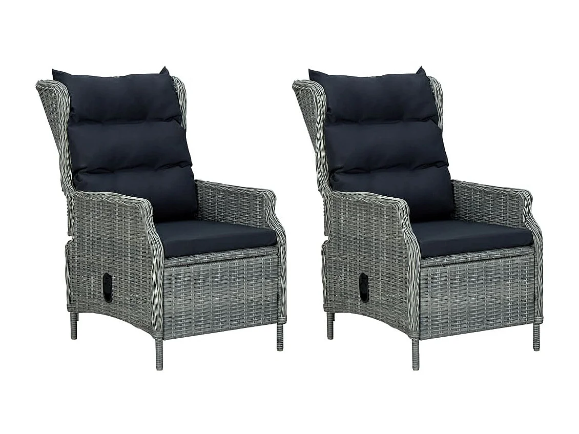 Kalren  Ensemble à manger 9 pcs avec coussins résine tressée gris clair