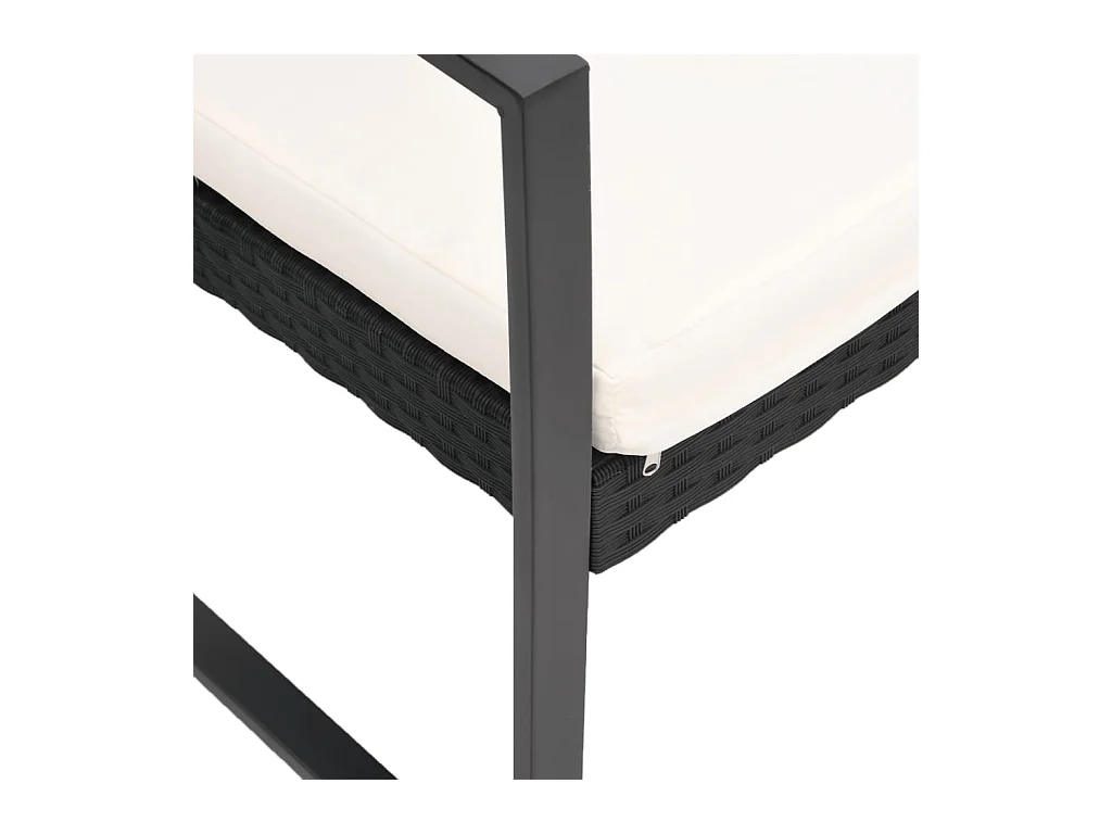 Artor  Set comedor de jardín 5 pzas con cojines PP aspecto ratán negro