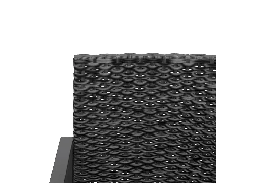 Artor  Set comedor de jardín 5 pzas con cojines PP aspecto ratán negro