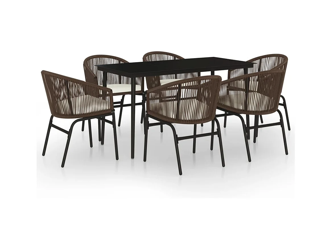 Belric  7-delige Tuinset bruin