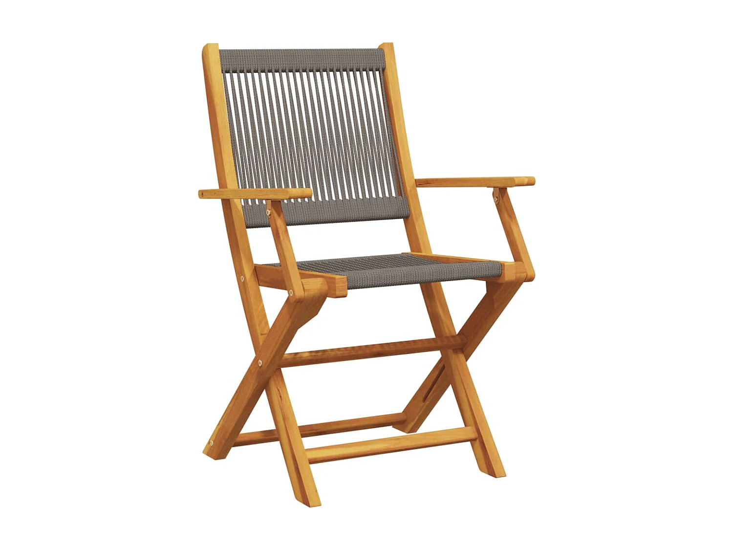 Juno  Ensemble à manger de jardin 5pcs gris polypropylène bois massif