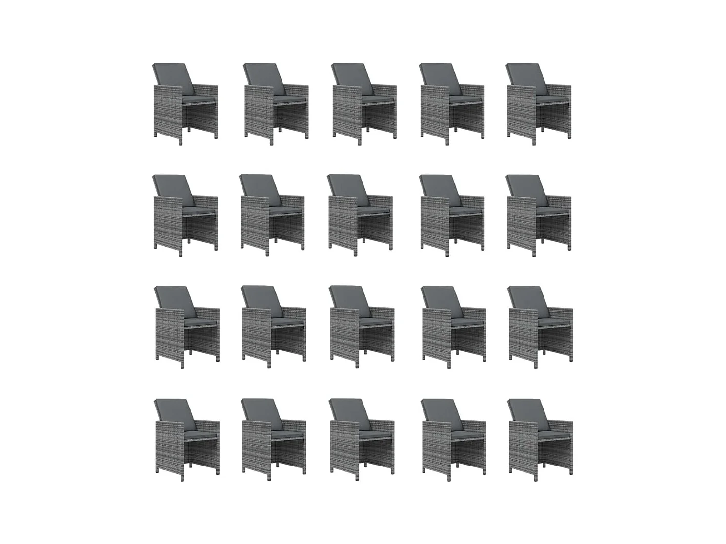 Browns Mills  21-delige Tuinset met kussens poly rattan grijs