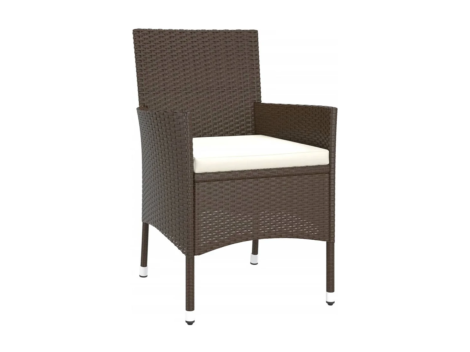 Olavi  Ensemble à manger de jardin 5 pcs et coussins marron poly rotin