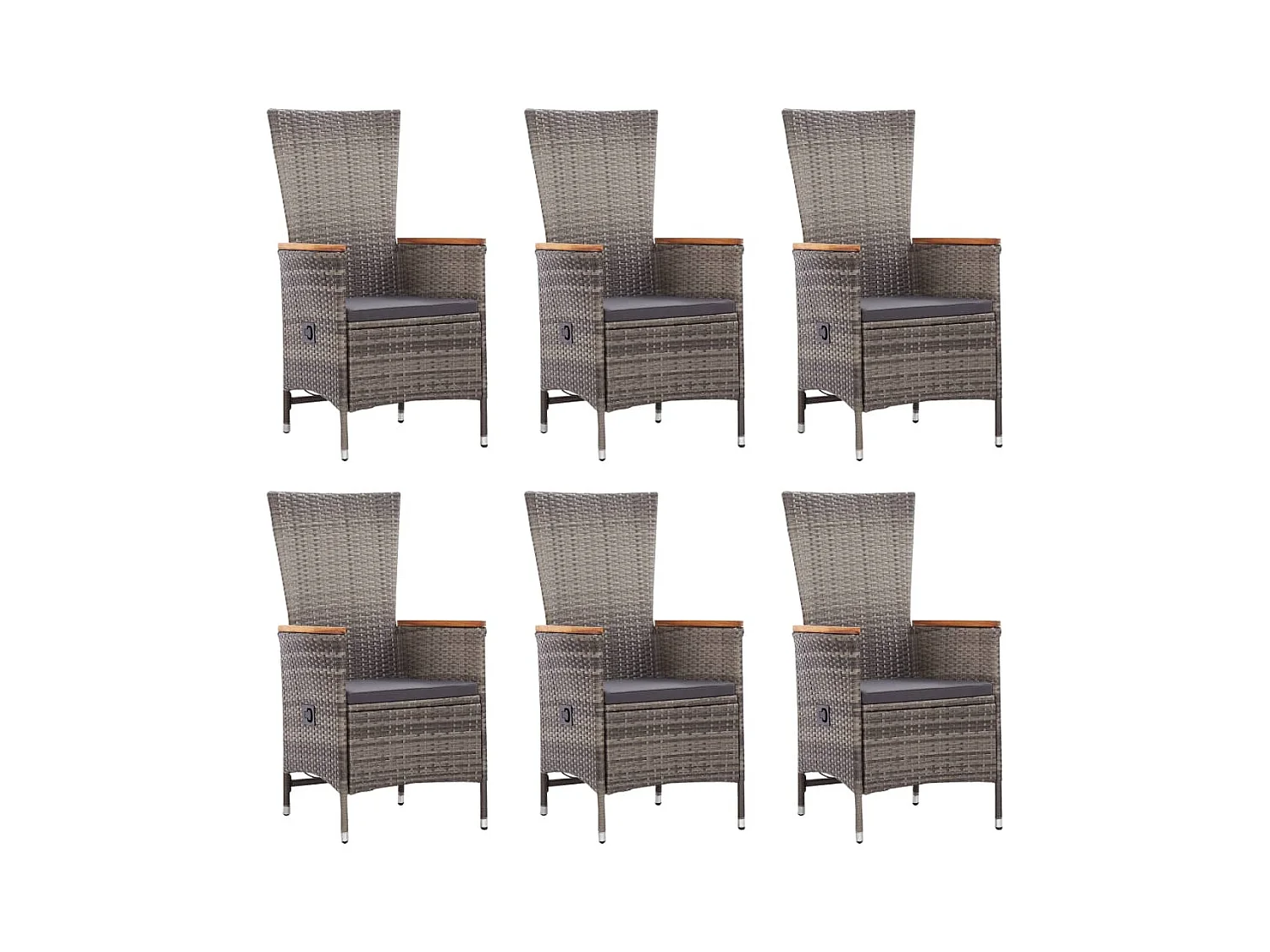 Massimiliano  Ensemble à manger de jardin 7 pcs Résine tressée Gris