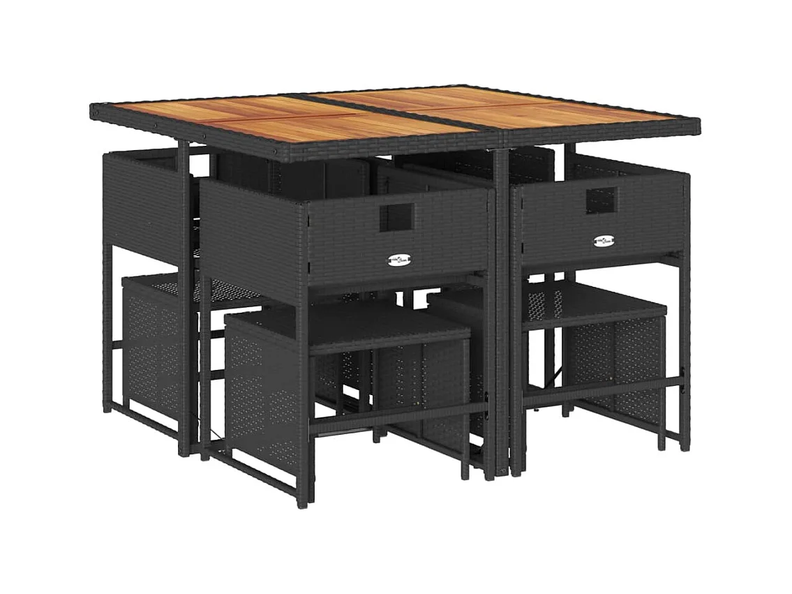 Kirkland  9-delige Tuinset poly rattan zwart