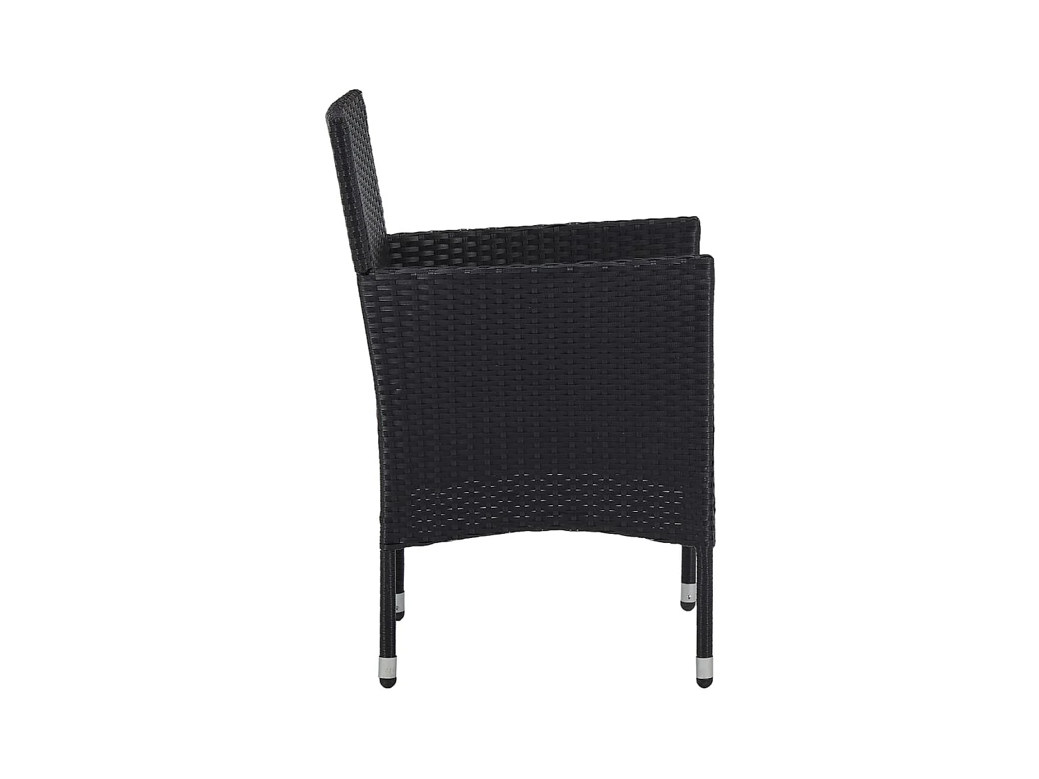 Deerlijk  5-delige Tuinset poly rattan en acaciahout zwart