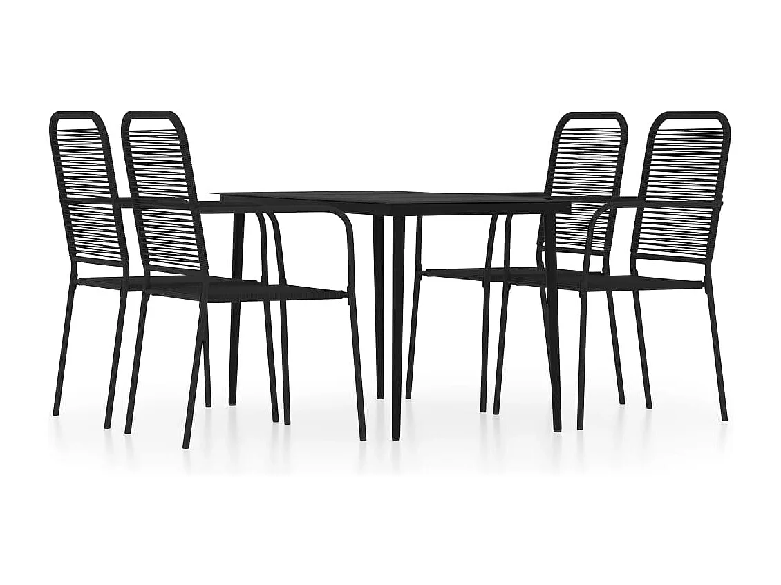 Georgia Ann  Ensemble à manger de jardin 5 pcs Noir