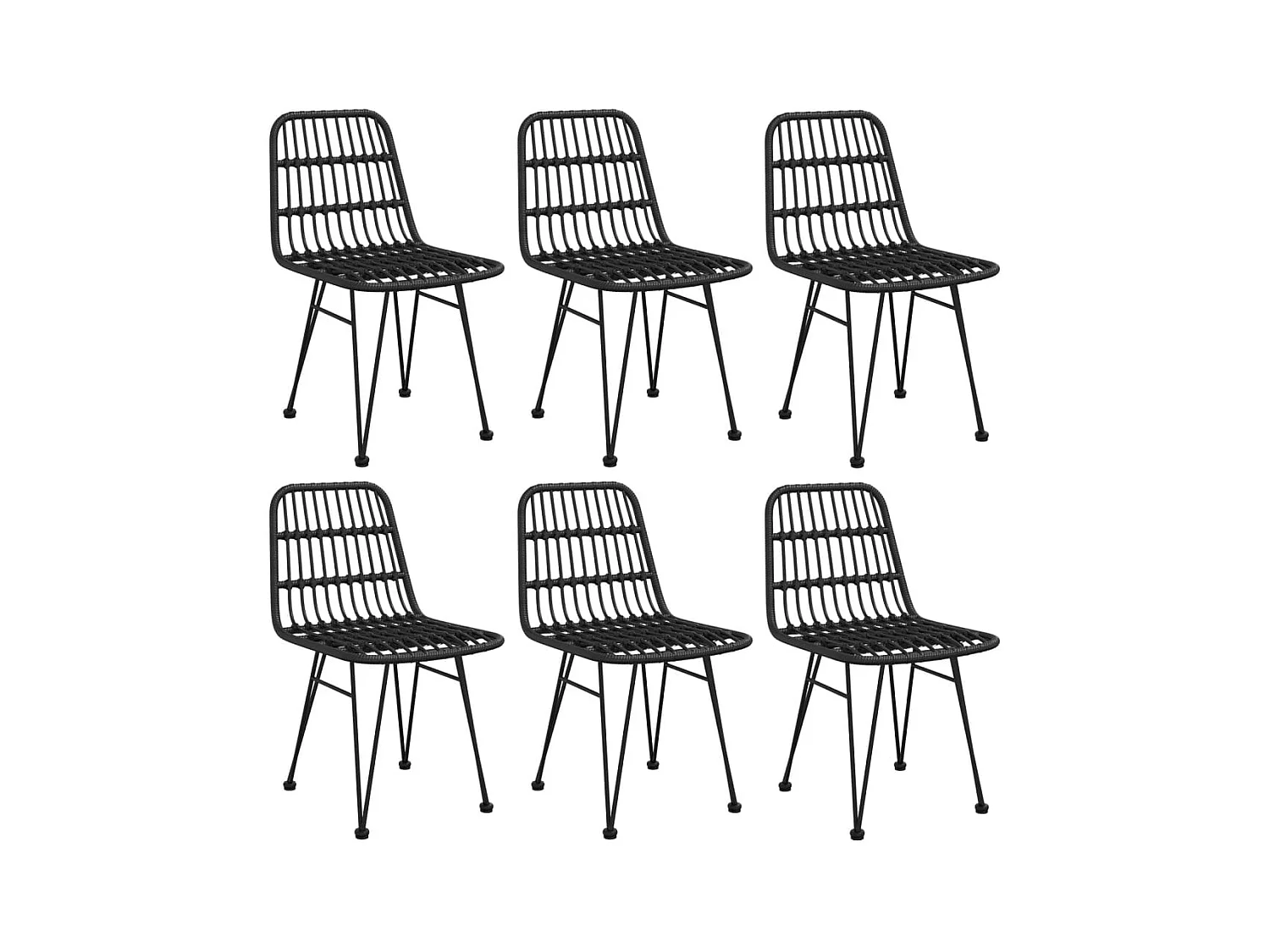 Ballyhaise  Ensemble à manger de jardin 7 pcs Noir Résine tressée