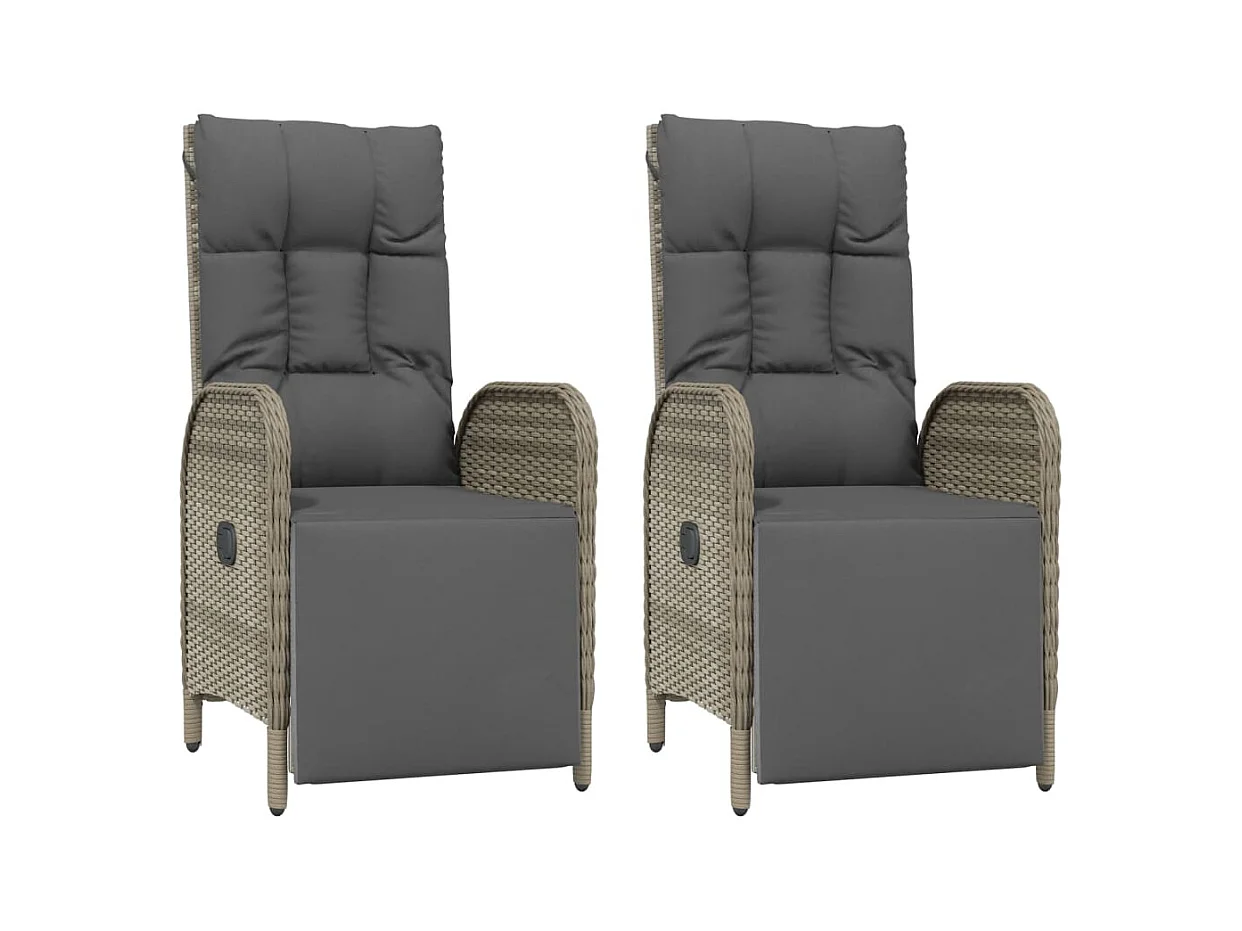 Lochem  Ensemble à manger de jardin coussins 5 pcs noir et gris