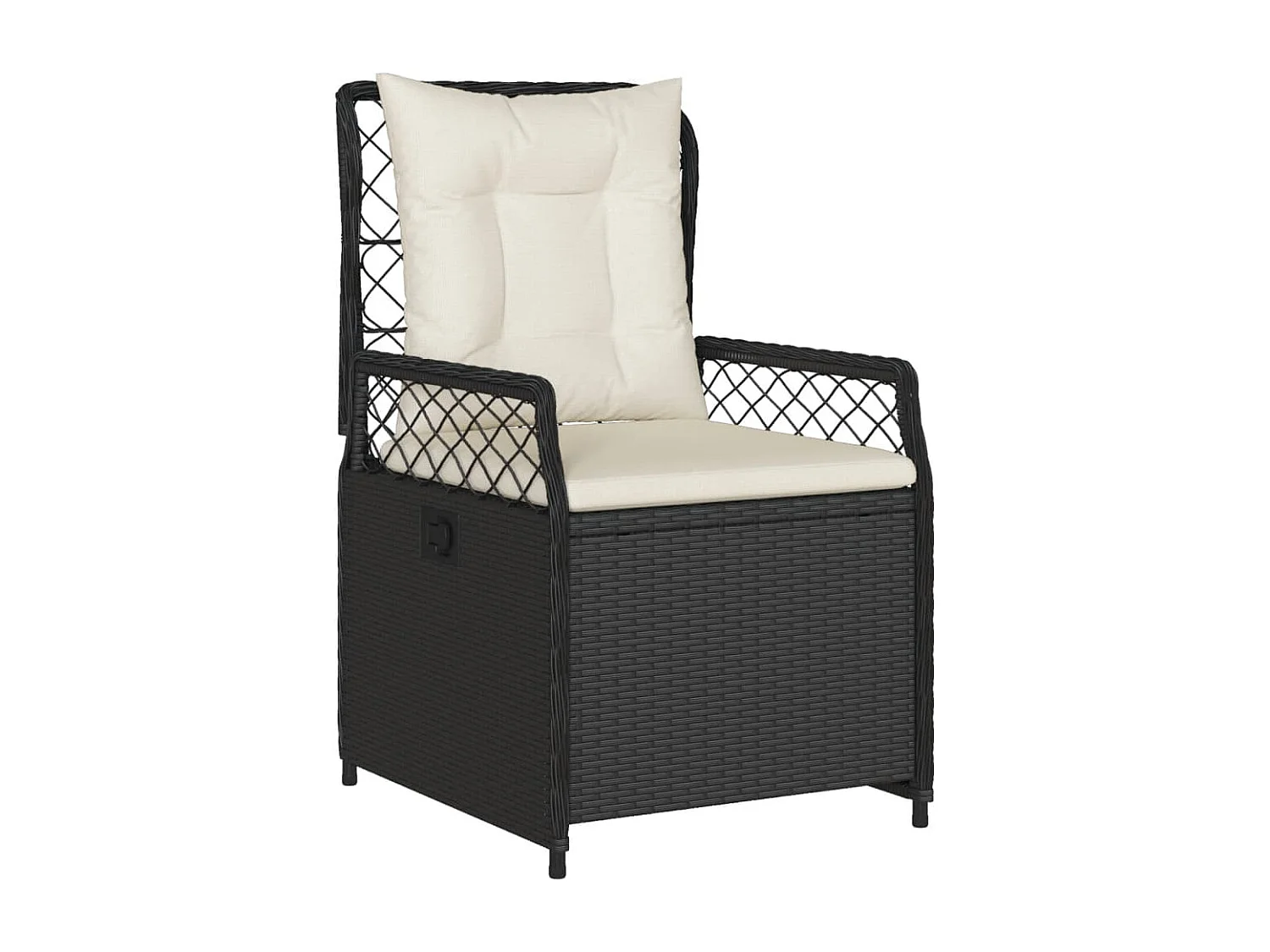 Ylva  Ensemble à manger de jardin coussins 5pcs Noir Résine tressée