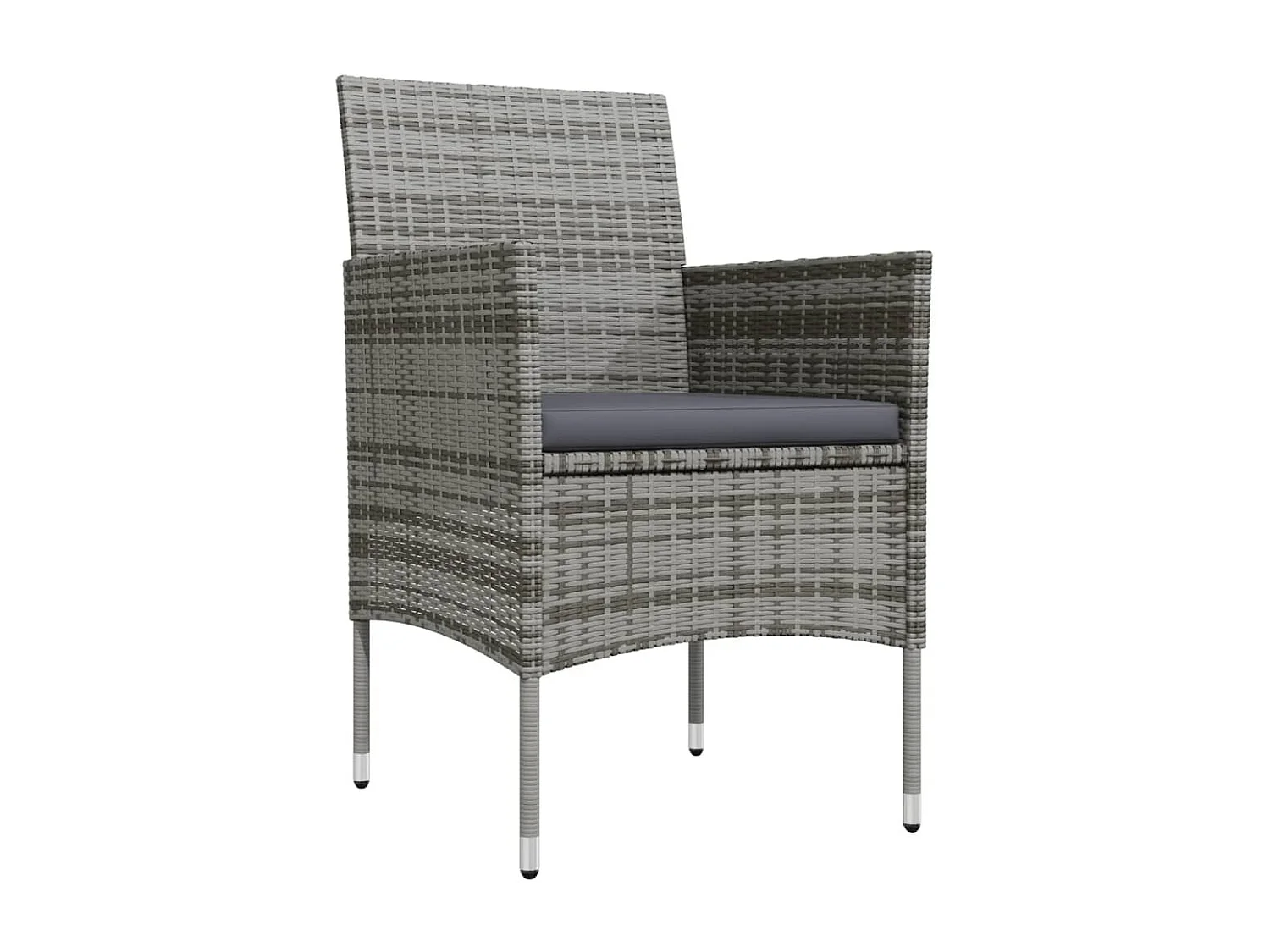 Hillsboro  Ensemble à manger de jardin coussins 7pcs Gris et noir