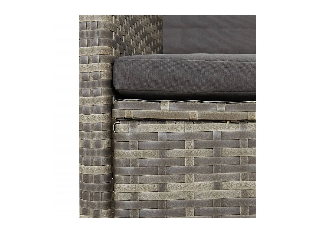 Central Valley  11-delige Tuinset met kussens poly rattan grijs