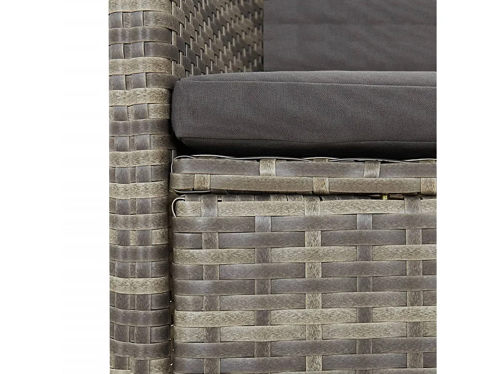 Central Valley  Ensemble à manger de jardin 11pcs avec coussins gris poly rotin