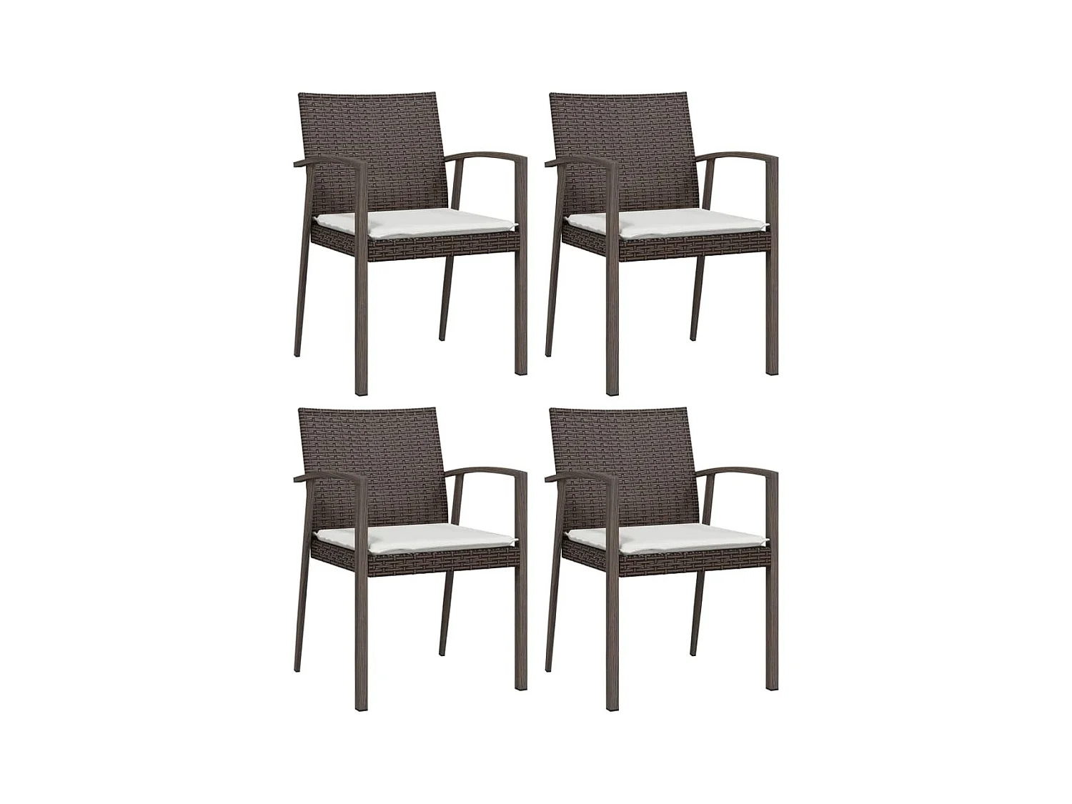 Bucyrus  Ensemble à manger de jardin 5 pcs coussins résine tressée acier