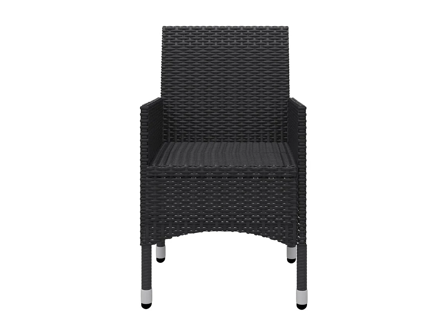 Qilren  Ensemble à manger de jardin 9 pcs Noir