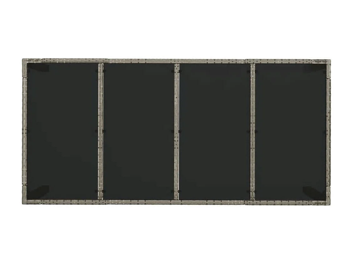 Piero  Ensemble à manger jardin et coussins 7 pcs gris rotin