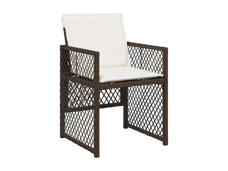 Connersville  Set comedor de jardín 7 pzas con cojines ratán sintético marrón