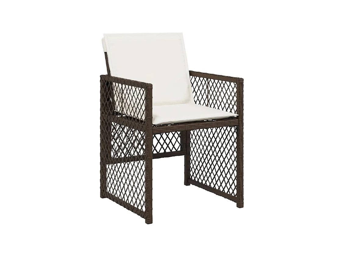 Connersville  Set comedor de jardín 7 pzas con cojines ratán sintético marrón