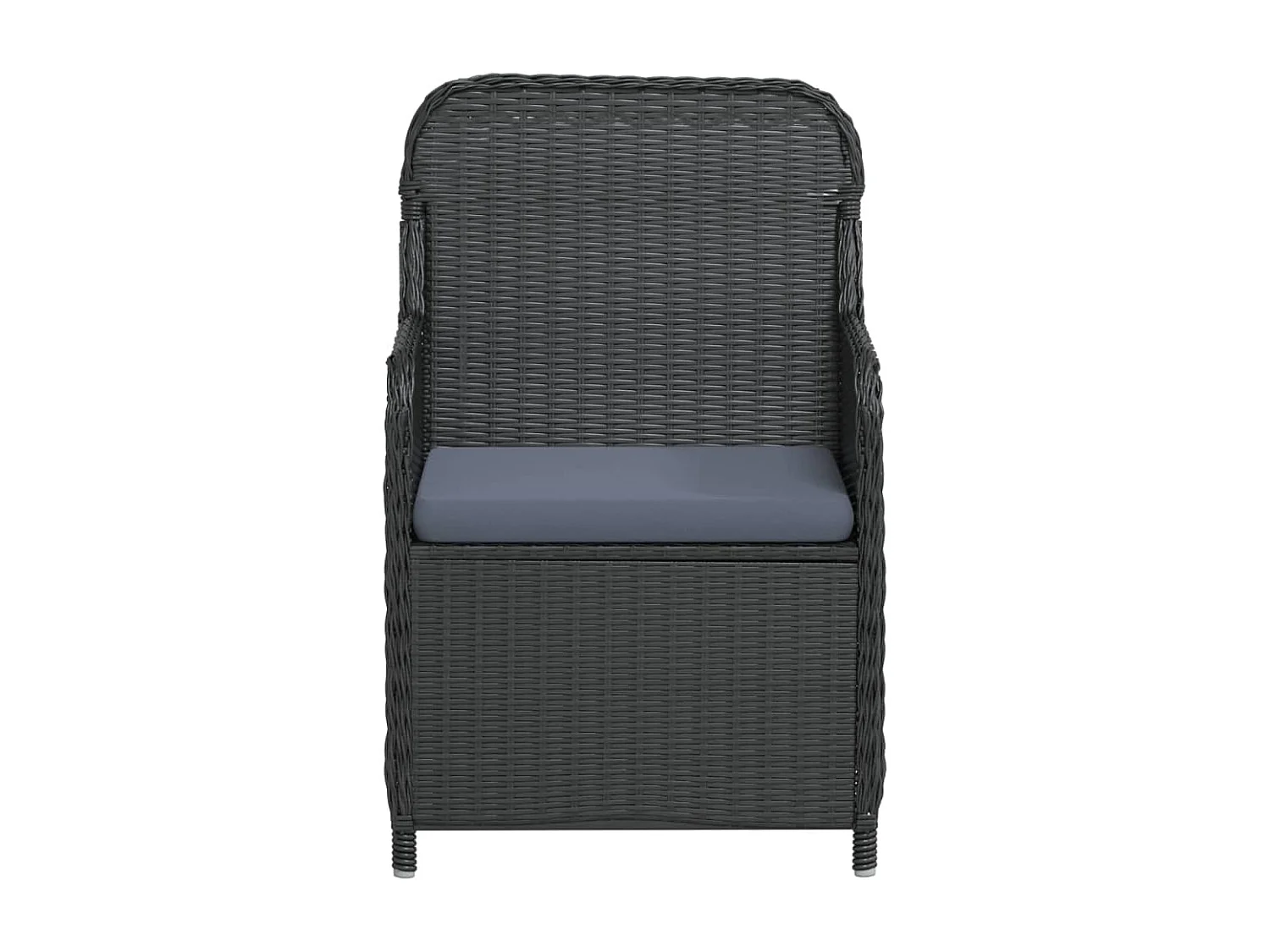 Bergeijk  Ensemble à manger de jardin avec coussins 3 pcs noir