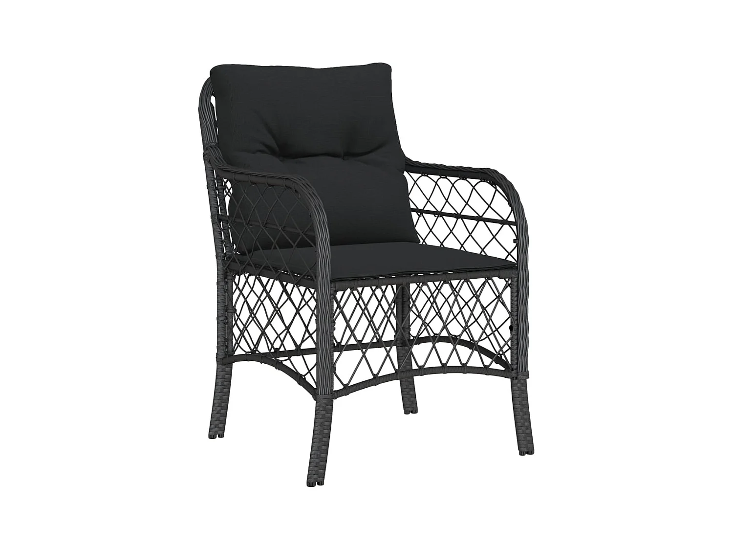 Harmelen  Ensemble à manger de jardin coussins 7pcs Noir Résine tressée