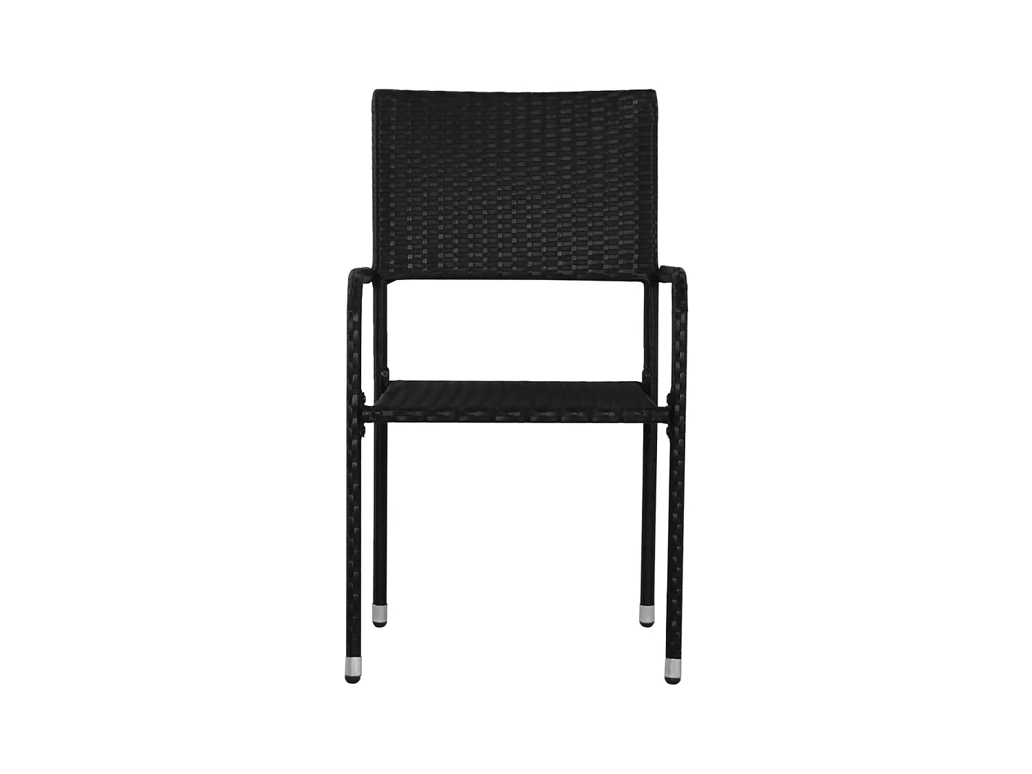 Felicity Rose  Ensemble à manger de jardin 5 pcs noir résine tressée et acier