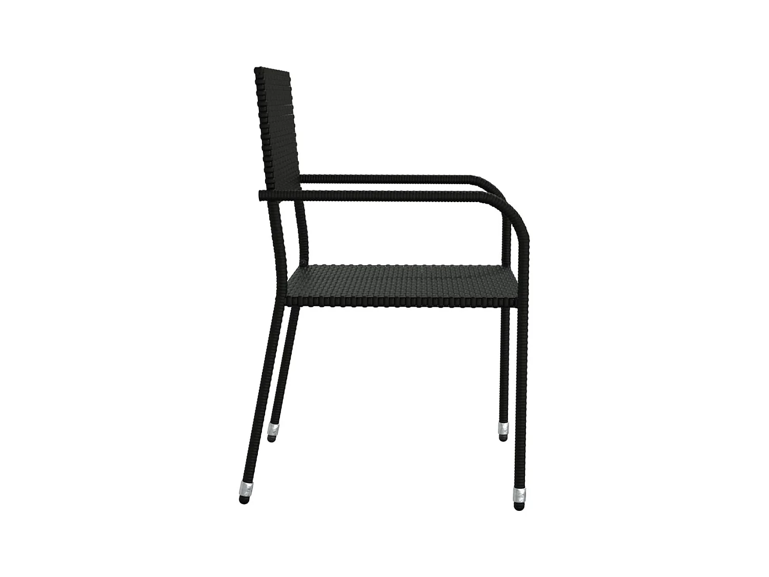 Felicity Rose  Ensemble à manger de jardin 5 pcs noir résine tressée et acier