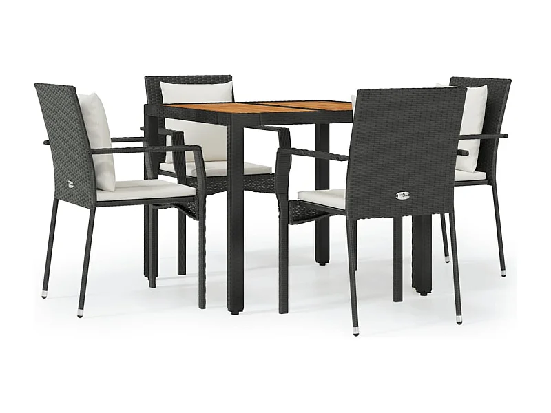 Van Buren  5-delige Tuinset met kussens poly rattan zwart