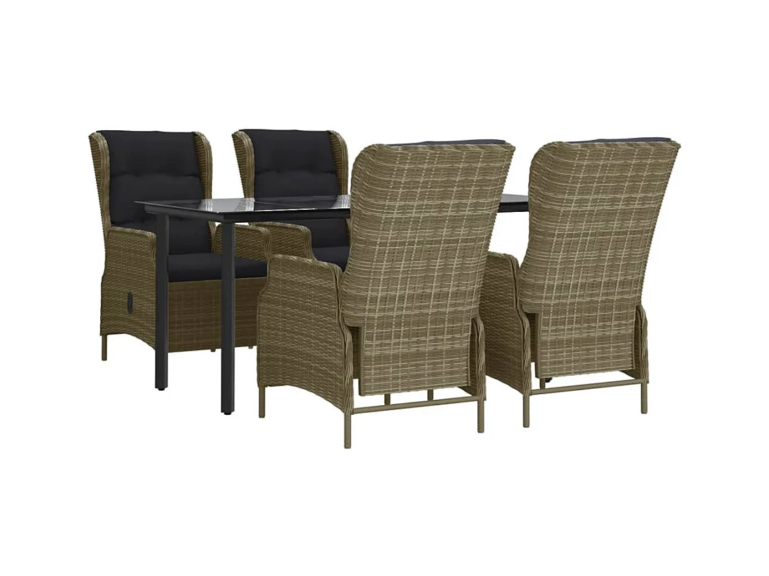 Santa Rosa  Ensemble à manger de jardin 5pcs Marron Résine tressée