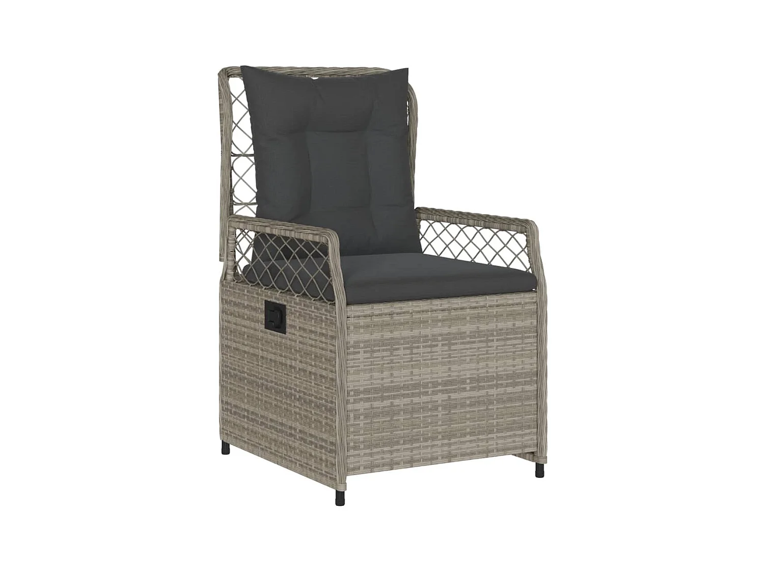 Garden Furniture -  Ensemble à manger de jardin 3pcs coussins gris clair poly rotin