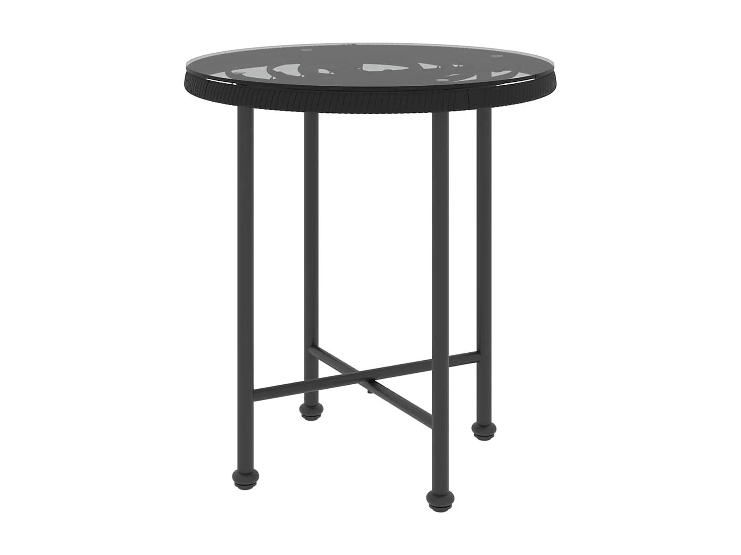 Sophie-Annick  Ensemble à manger de jardin 3 pcs Noir Résine tressée