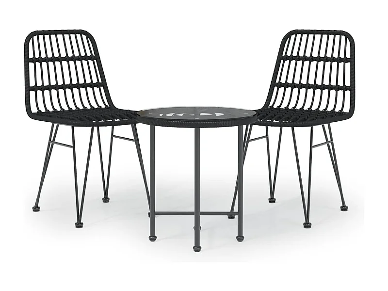 Sophie-Annick  3-delige Tuinset poly rattan zwart