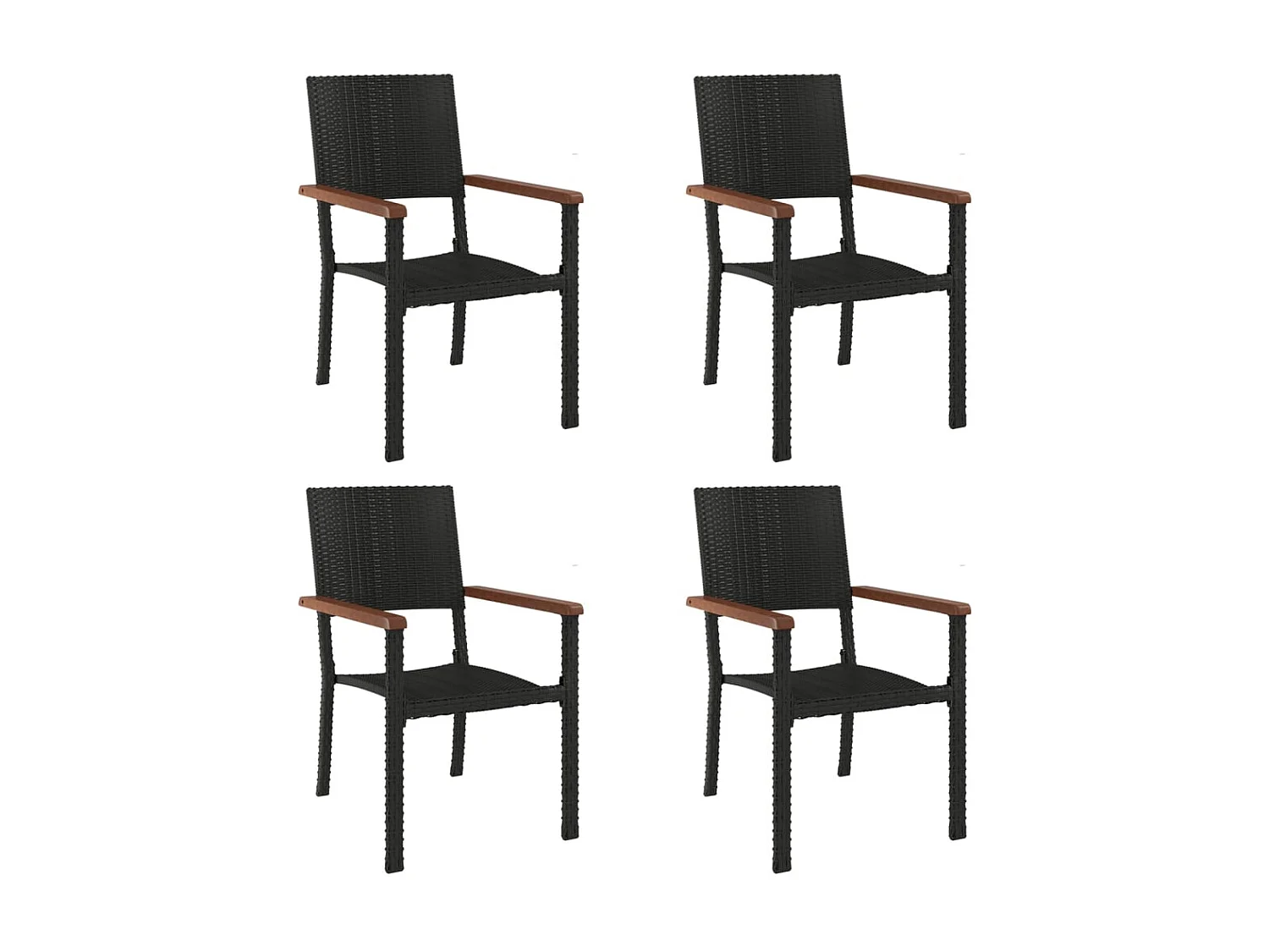 Prolenta Premium -  Ensemble à manger de jardin 5 pcs Noir Résine tressée