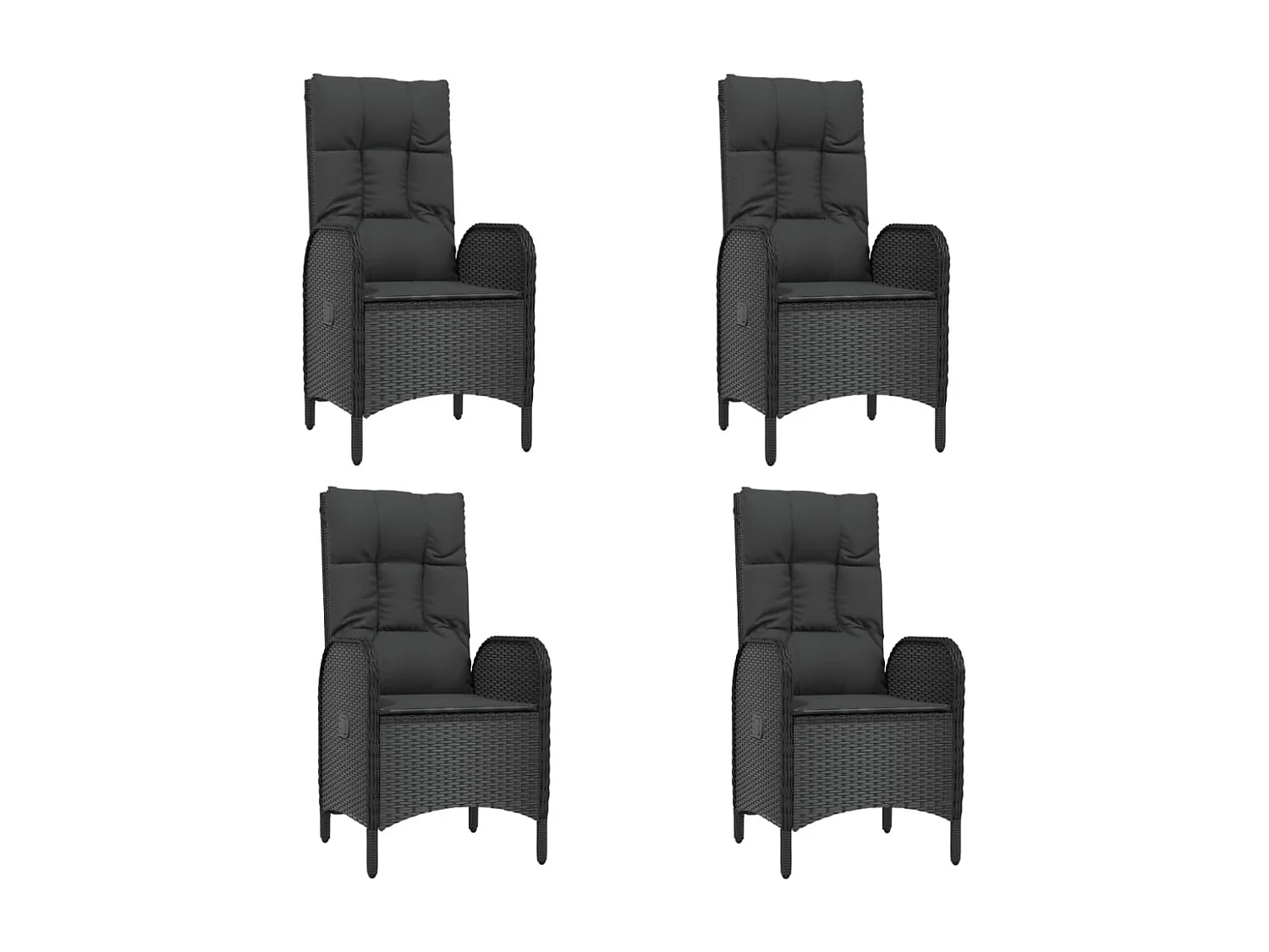 Cisternino  Ensemble à manger de jardin coussins 5pcs Noir Résine tressée