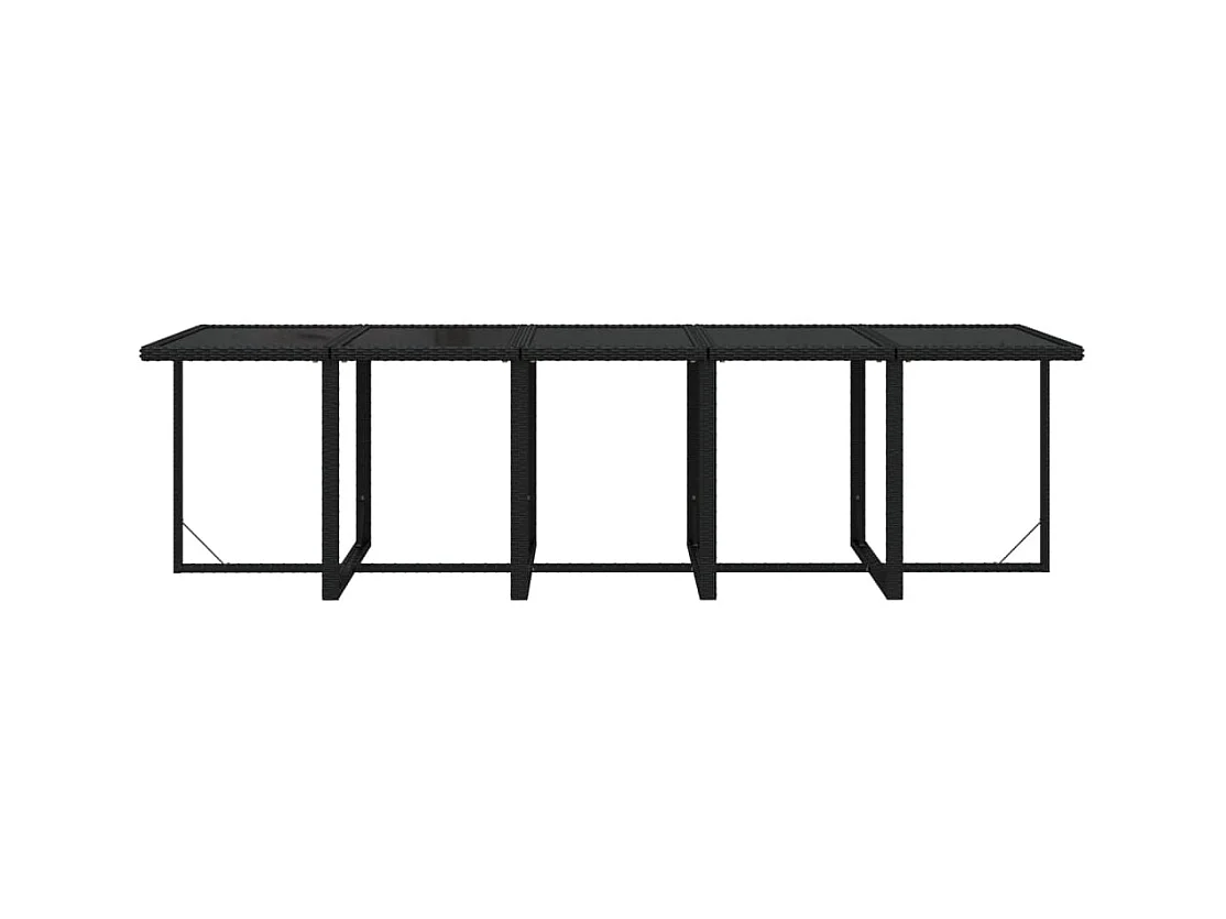 Niek  Ensemble à manger de jardin coussins 15 pcs Résine tressée Noir