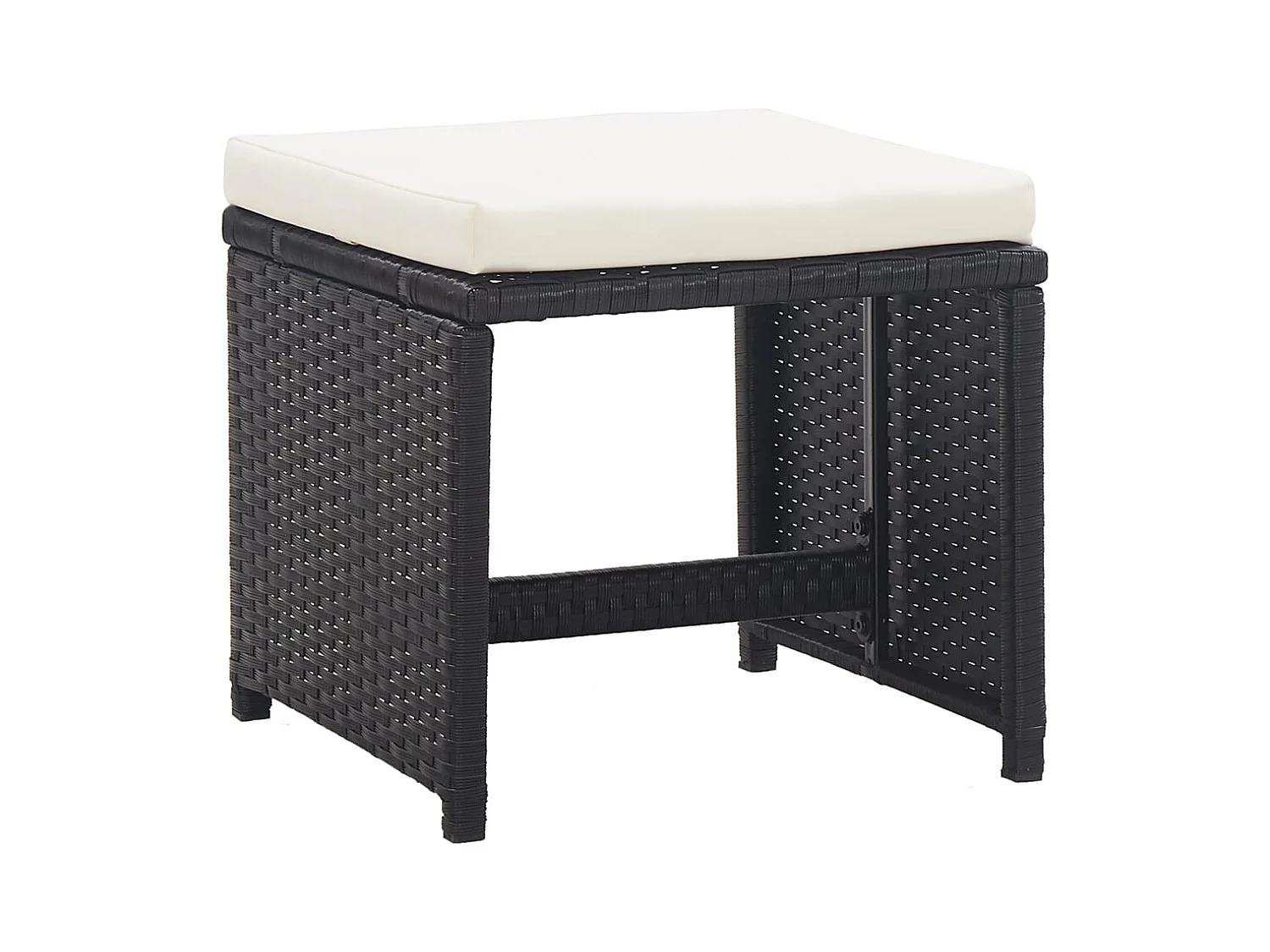 Drumaness  Ensemble à manger d’extérieur 9 pcs coussin Résine tressée Noir