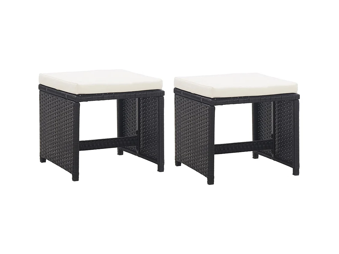 Drumaness  Ensemble à manger d’extérieur 9 pcs coussin Résine tressée Noir